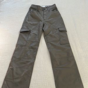 Abercrombie Cargo Leather Pants Curve Love Vegan Leather
